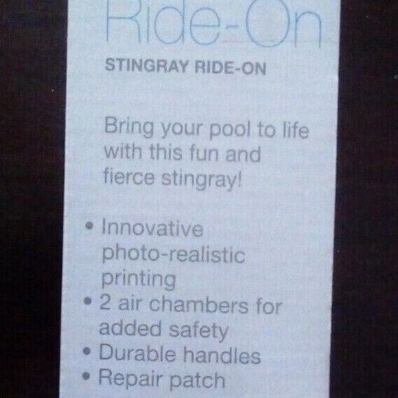 NWT INTEX STINGRAY REALISTIC RIDE-ON POOL BEACH FLOAT 74" X 57" - Picture 3 of 9
